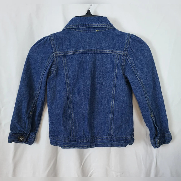 Vintage Nannette Kids Girls Pink Floral Embroidered Blue‎ Denim Jacket Size 4 - Picture 8 of 9